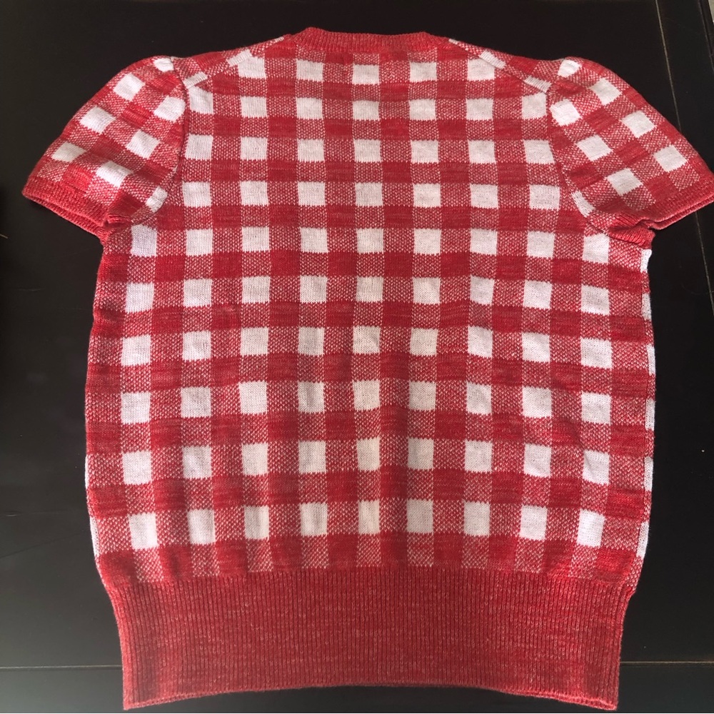HP..🥳 POLO Ralph Lauren Linen Blend Gingham Knit Top - Picture 4 of 11